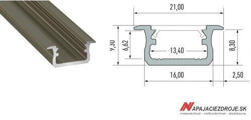 ALU PROFIL TYP B (Bronze eloxiert)